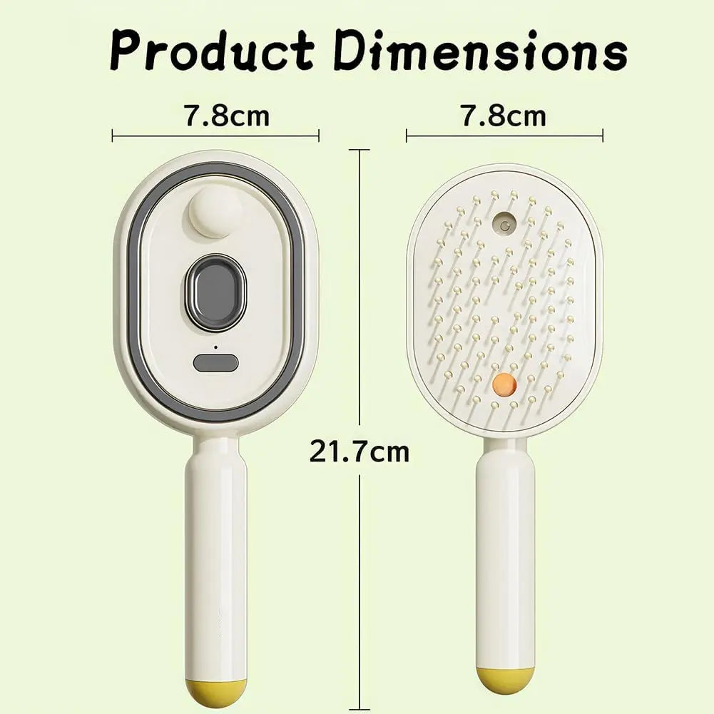 Electric Portable Spray Massage Comb - Precise product dimensions and layout diagram